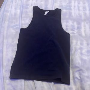 High neck black tank top